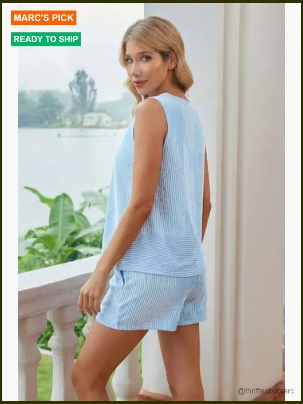 Women's Summer Lounge Set Sleeveless Tank Top Shorts Matching Outfit S-XXL